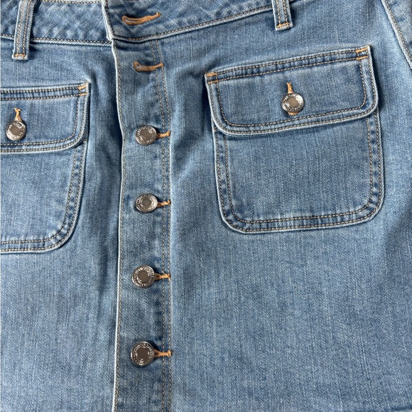 American Eagle Outfitters Light Blue Button-Front Mini Skirt - Picture 2 of 3